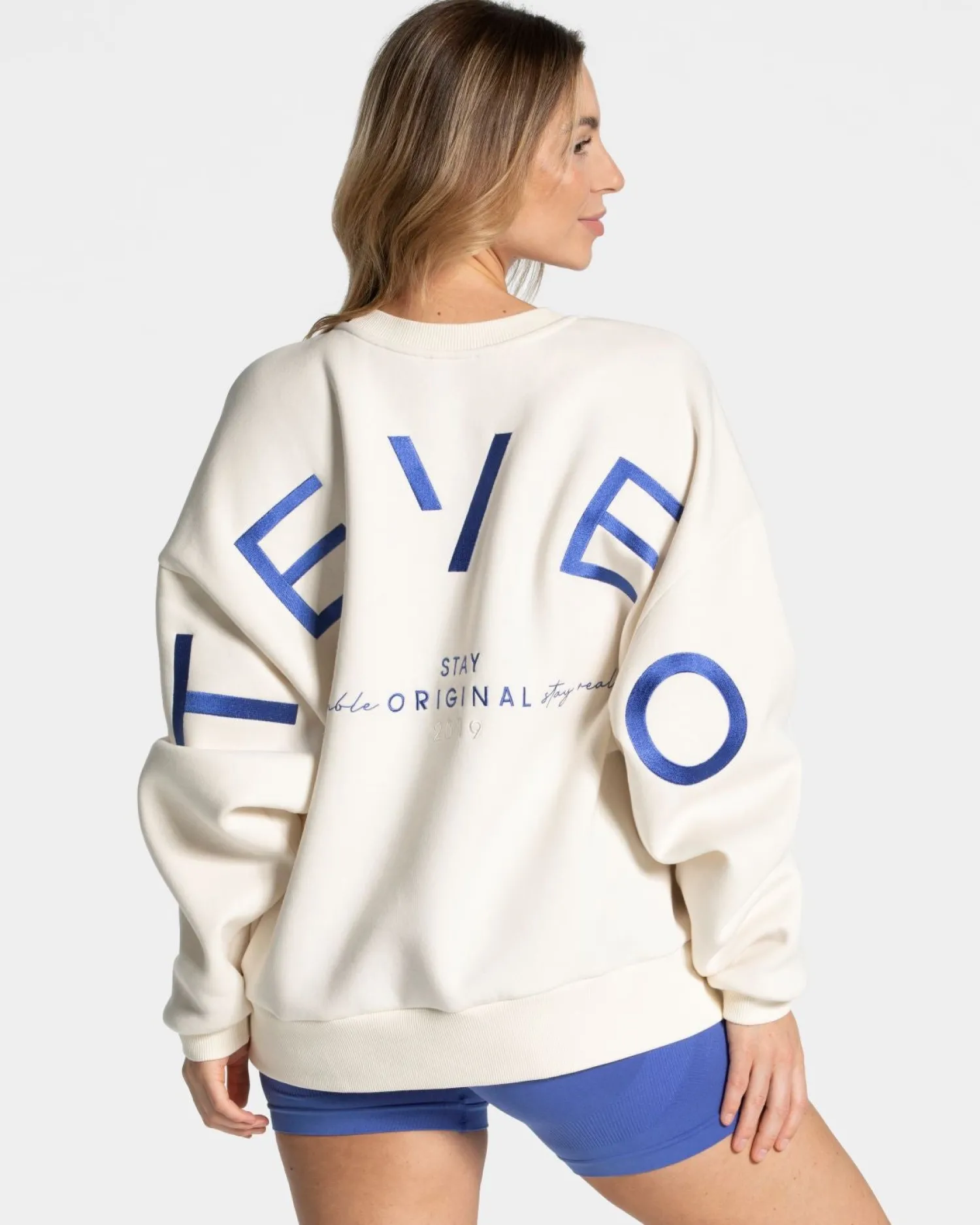 TEVEO Signature Oversized Sweater "Off White"^Damen Hoodies & Jacken