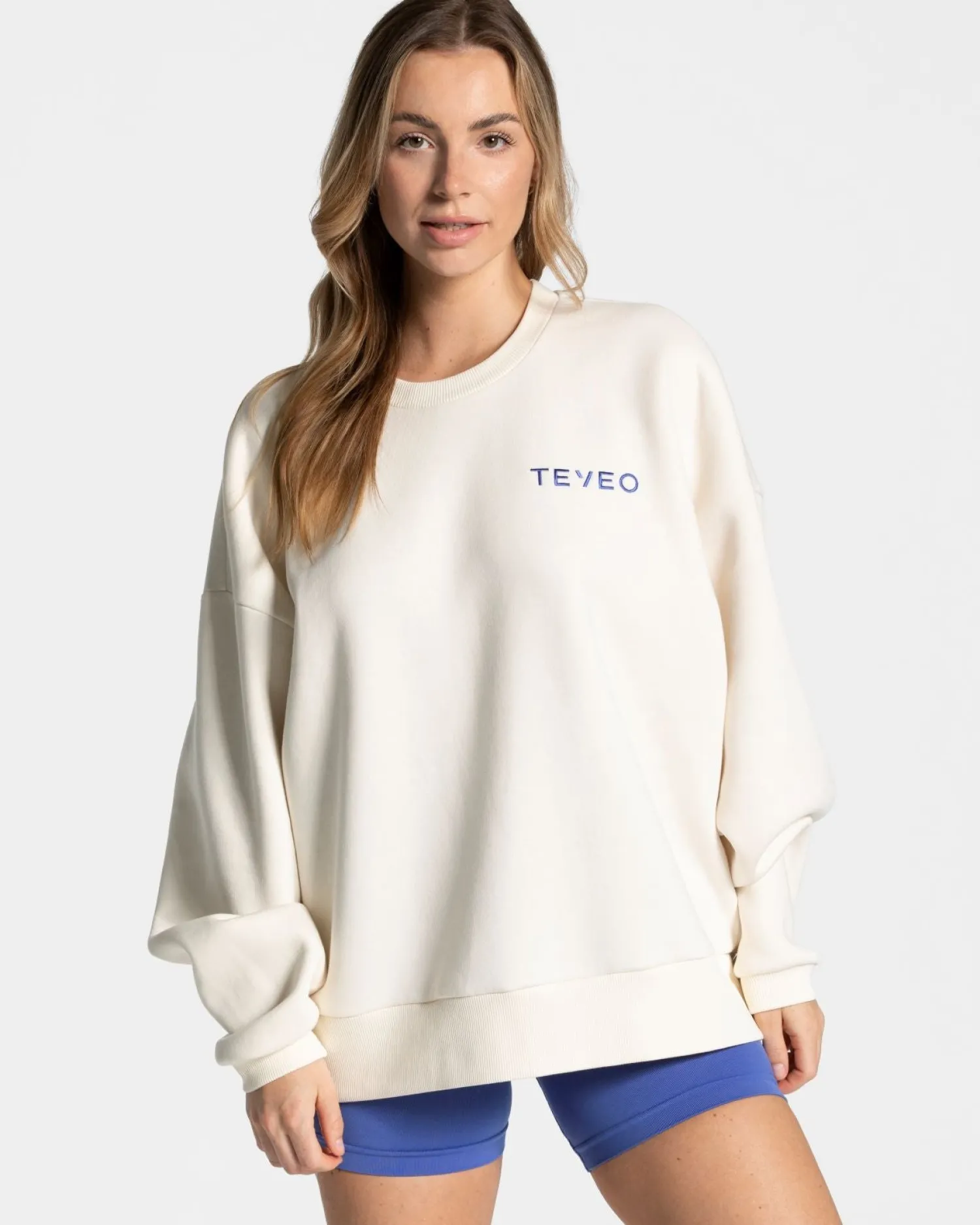 TEVEO Signature Oversized Sweater "Off White"^Damen Hoodies & Jacken