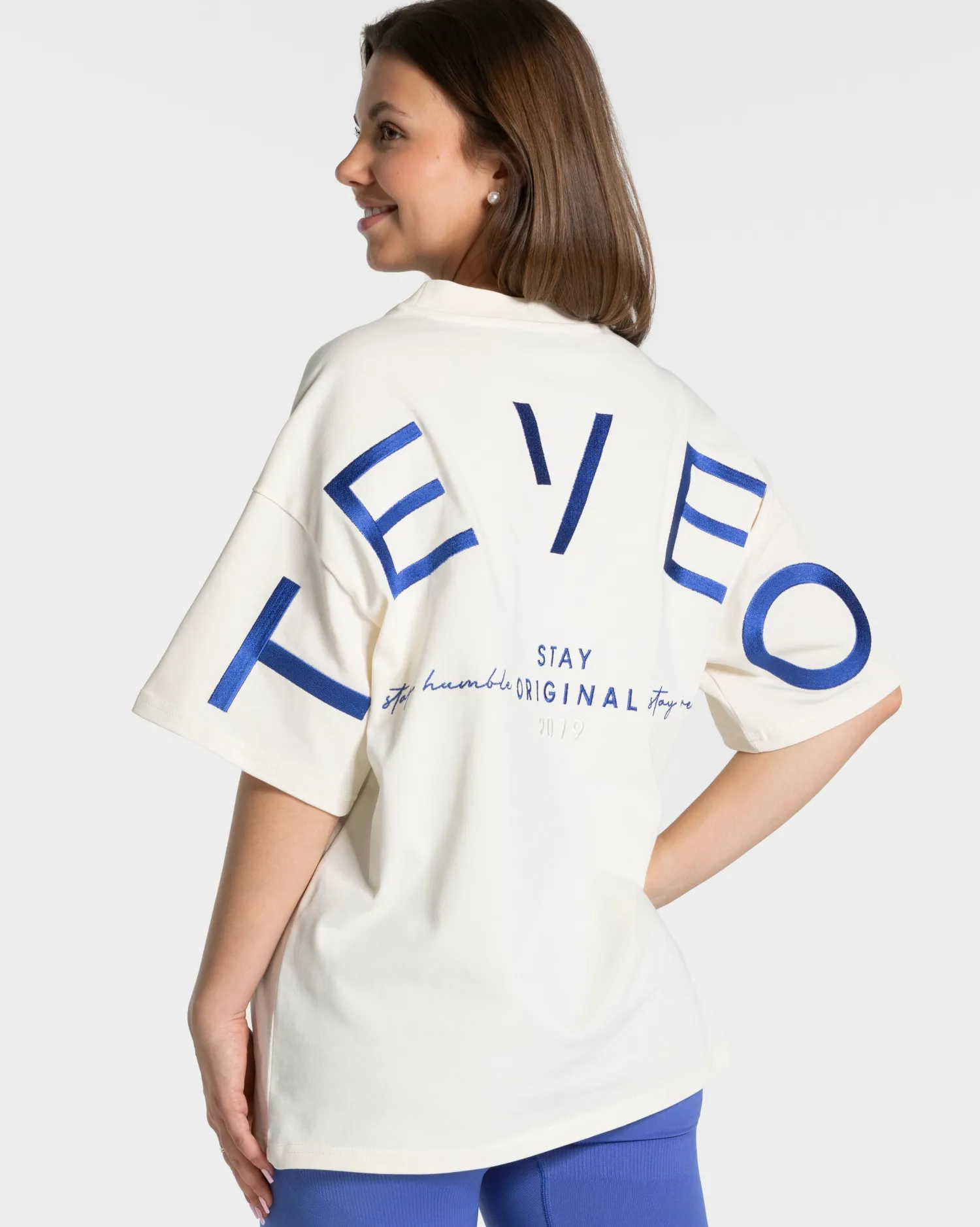 TEVEO Signature Oversized T-Shirt "Off White"^Damen T-shirts